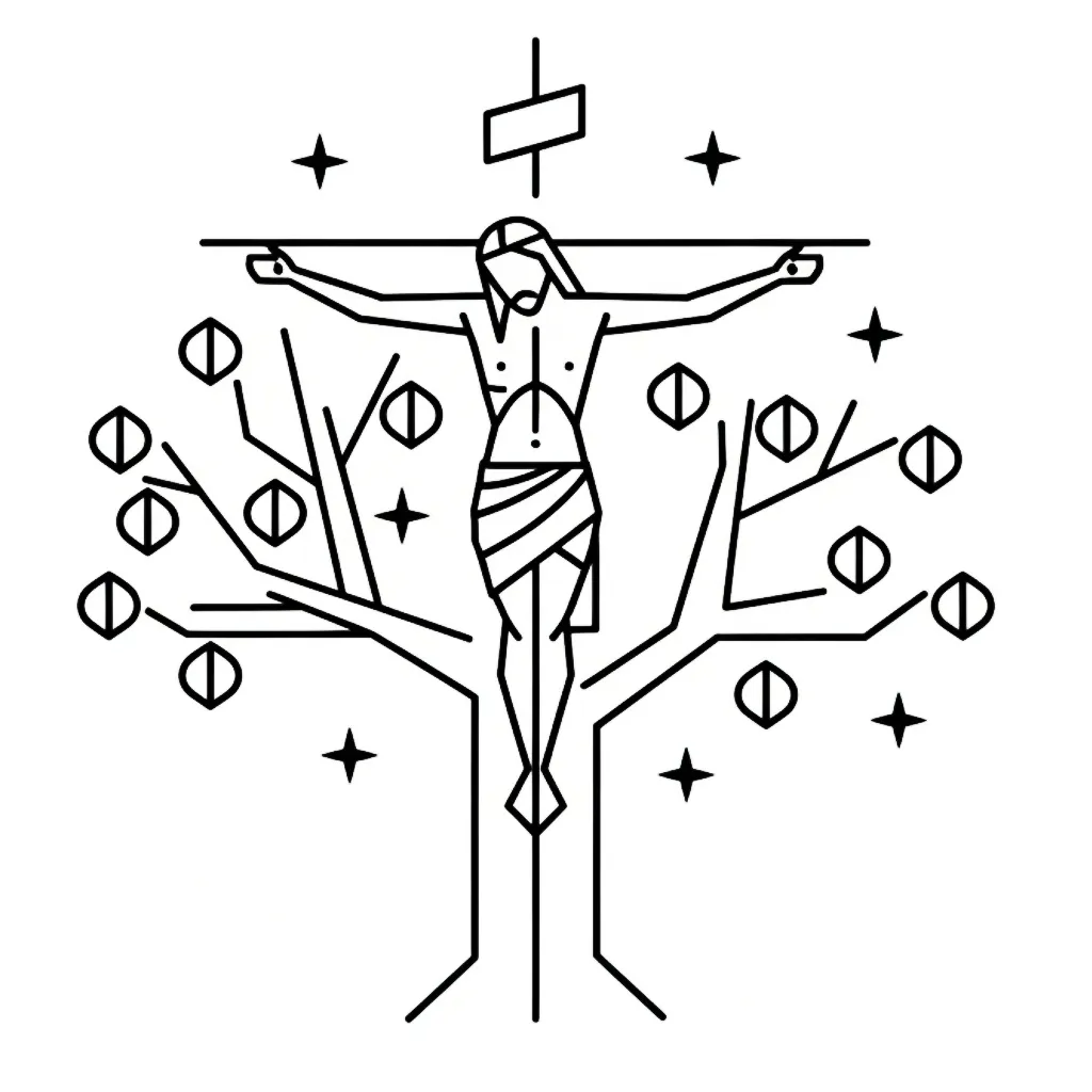 Jesus Crucified Tree Icon The Way